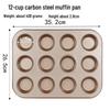 12-Cavity Mini Muffin Baking Pan with 48 Molds - Square and Round Shapes
