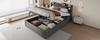 Wooden Bed 180 x 200 cm, Hydraulic, Headboard with Storage, Equipped with USB Port and Type-C Socket, Double Bed, Single Bed, Grey (Without Mattress)