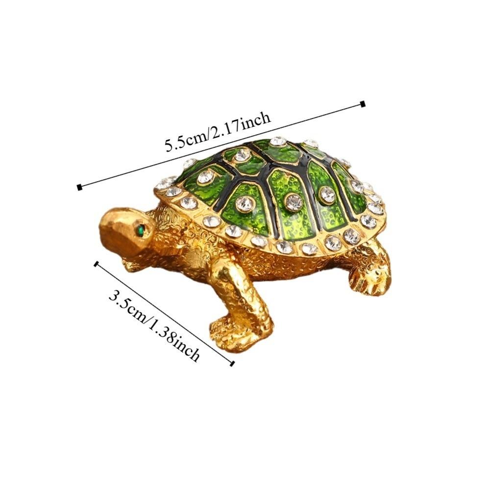 Decorative Turtle Jewelry Box Retro Metal Turtle Ornament Vintage Storage Case Gift Box