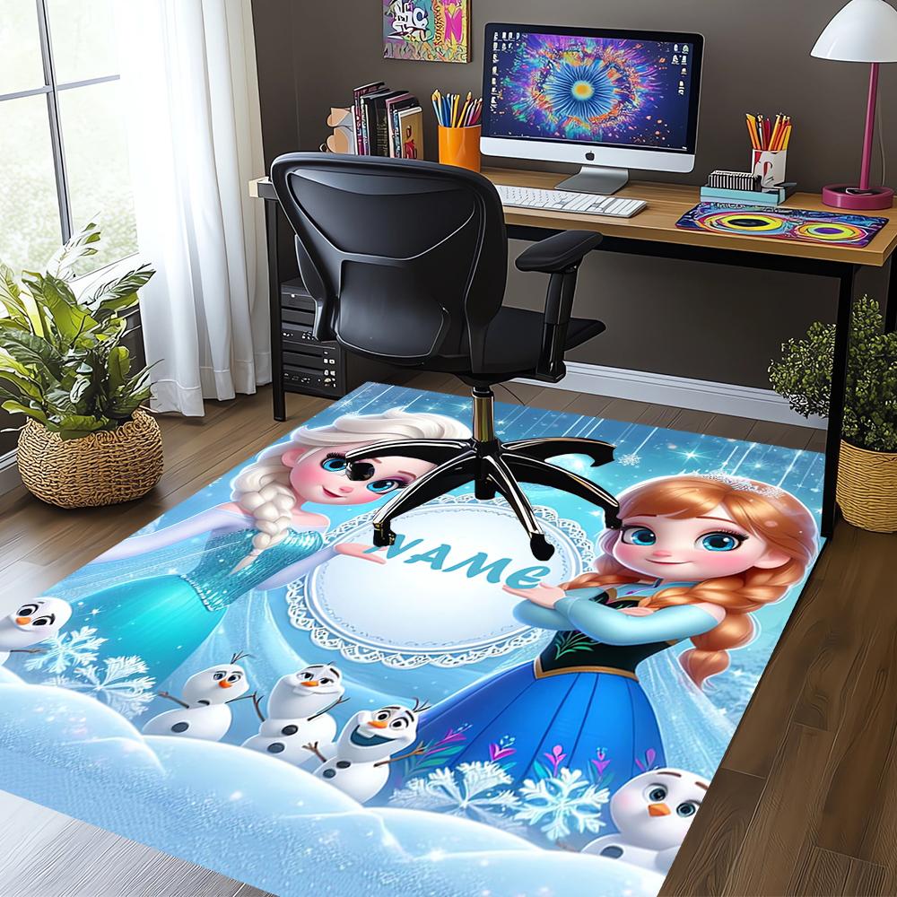 Custom Name Elsa Printed Carpet,Rug for Office Chair Living Room Bedroom Kitchen Room Decor Gifts.