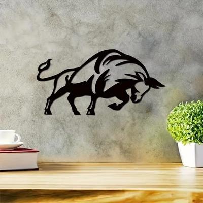 Vintage Bull Metal Wall Art - Rustic Bull Ride Décor, Perfect for Front Door Decoration and a Unique Wall Art Gift