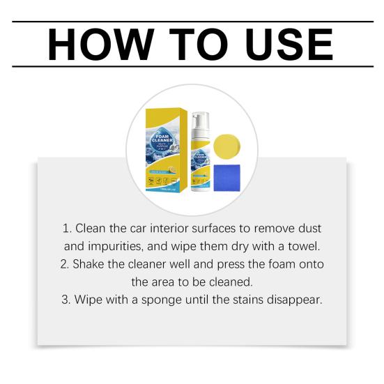 Yousheng Car Interior Foam Cleaner Fresh Aroma Gentle Protection Removes Stains Efficient Cleaning Multipurpose Car Interior Care Gift for