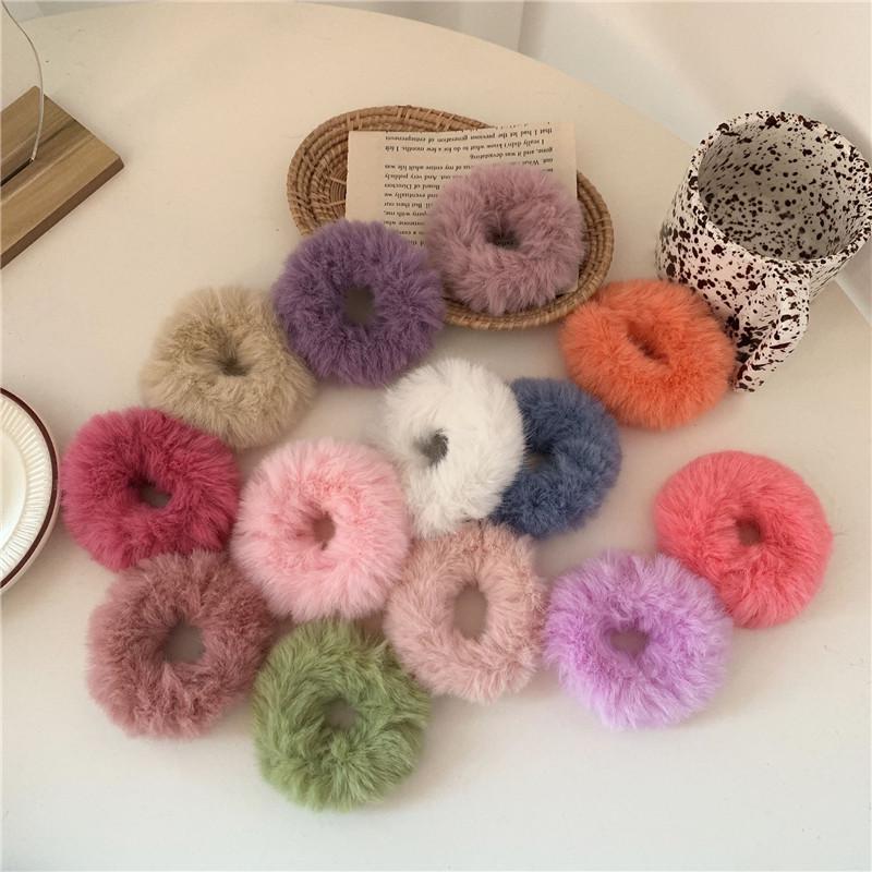 Fluffy Hair Tie & Headband: Elegant, Warm, Soft Japanese Korean Style for Autumn & Winter