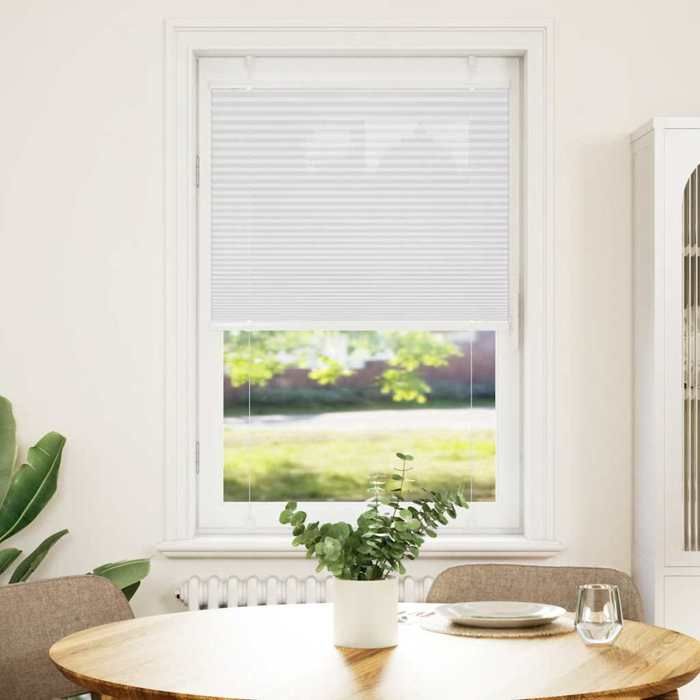 VidaXL Store plissé blanc 75x100 cm largeur du tissu 74,4 cm polyester, store plissé de fenêtre, store accordéon, store 4015478