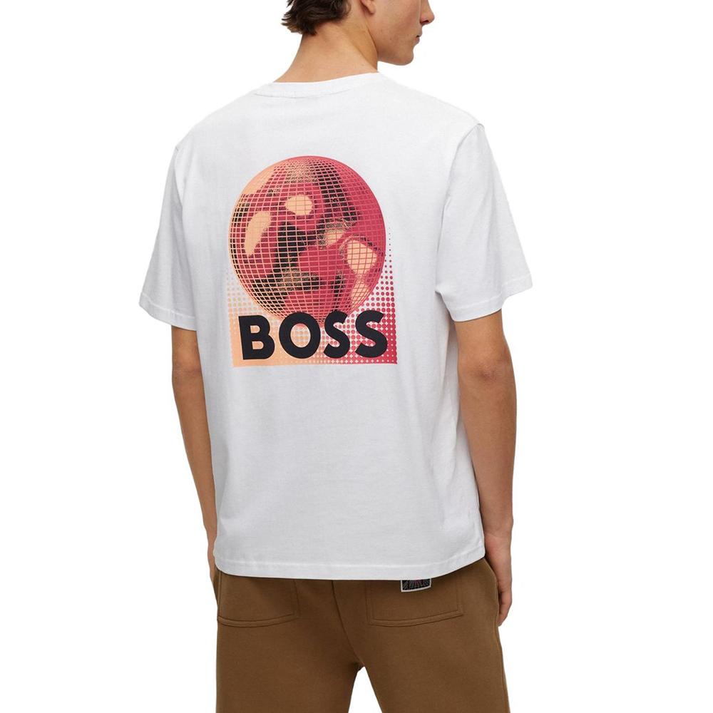 HUGO BOSS T-Shirts Men's White Crew Neck Moderate Straight Fit 50491723-100