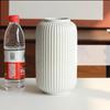 Modern White Striped Ceramic Vase for Minimalist Living Room Decor and Dining Table Display