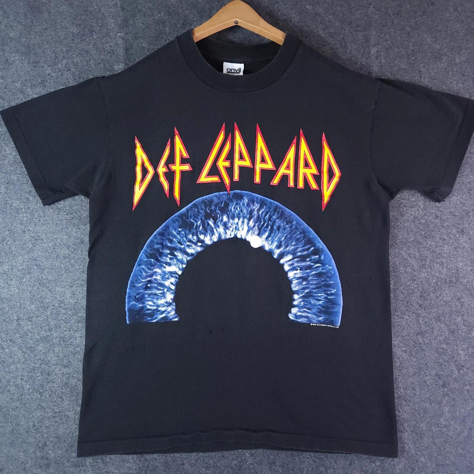VINTAGE Def Leppard T-Shirt Mens Medium Black Adrenalize Iris Eye 1992 Heavy Metal S