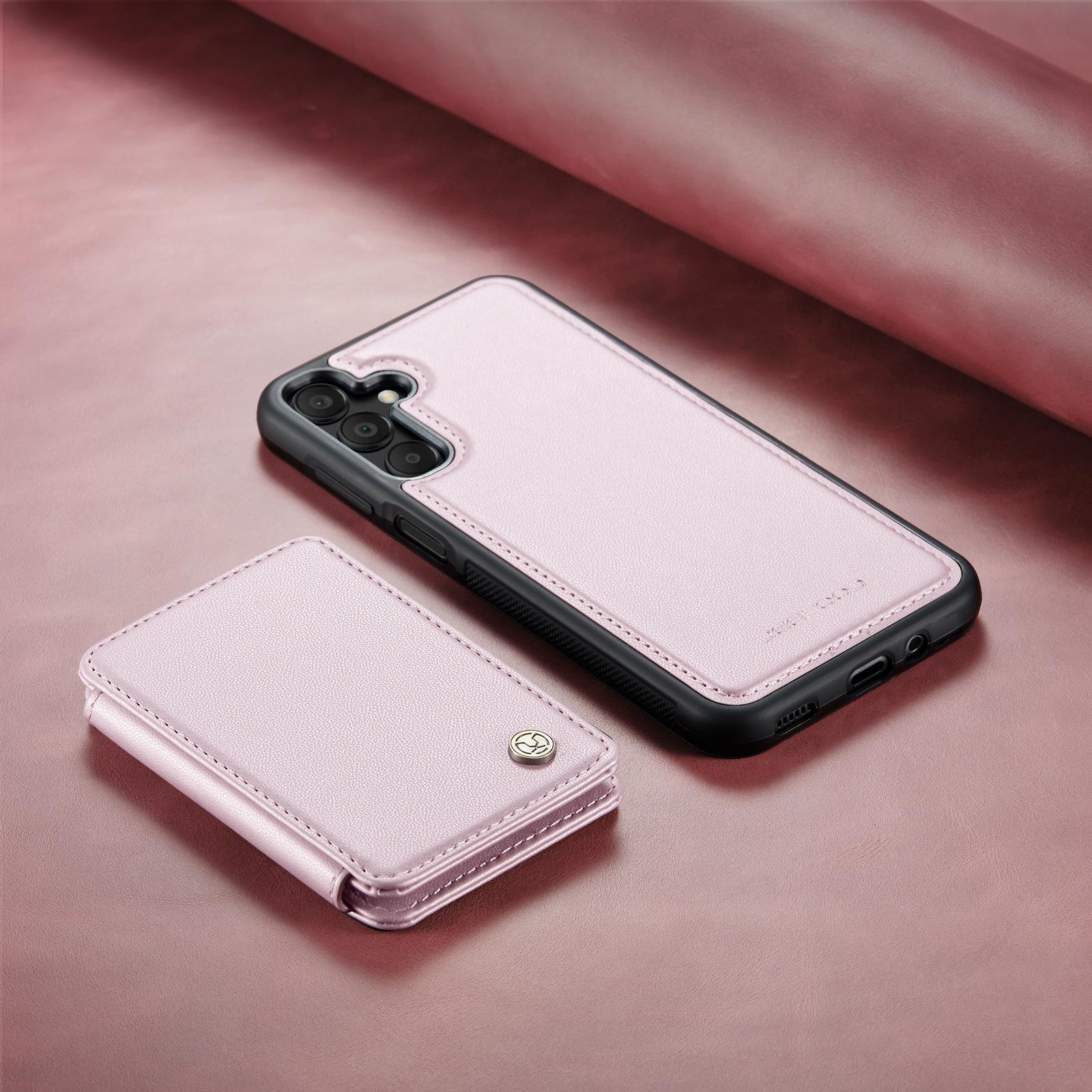 

Кожаный чехол-кошелек для iPhone 16 ProMax - качественный противоударный держатель для карт, деловой чехол с полным покрытием для iPhone 16/15/14/13/12/11/Pro/Promax/Plus ip16promax розовый