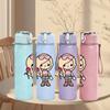 1PC Blonde Doll Girl Cute Cartoon Print 750ml Color Plastic Sports Water Bottle Leakproof Flip Straw Lid Suitable for Sports Office Home Use