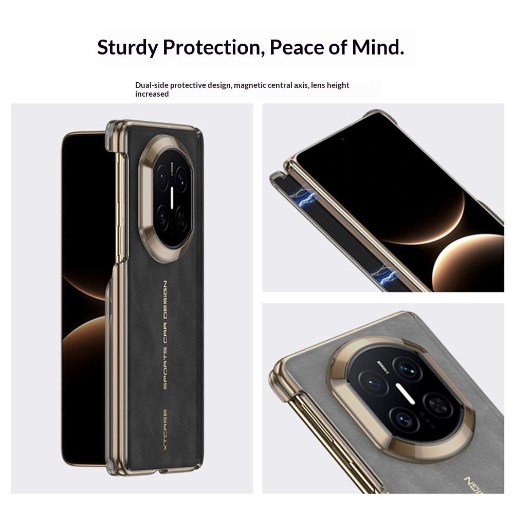 GKK Magnetische Hülle für Huawei Mate X7 Dual-Achsen Scharnierschutz PU-Leder + TPU + PC Handyhülle