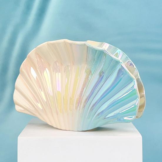 Hair Clip Gradient Color Hollow Design Shell Shape Hair Claw Plastic Resin Material Strong Grip Back Head Hair Claw