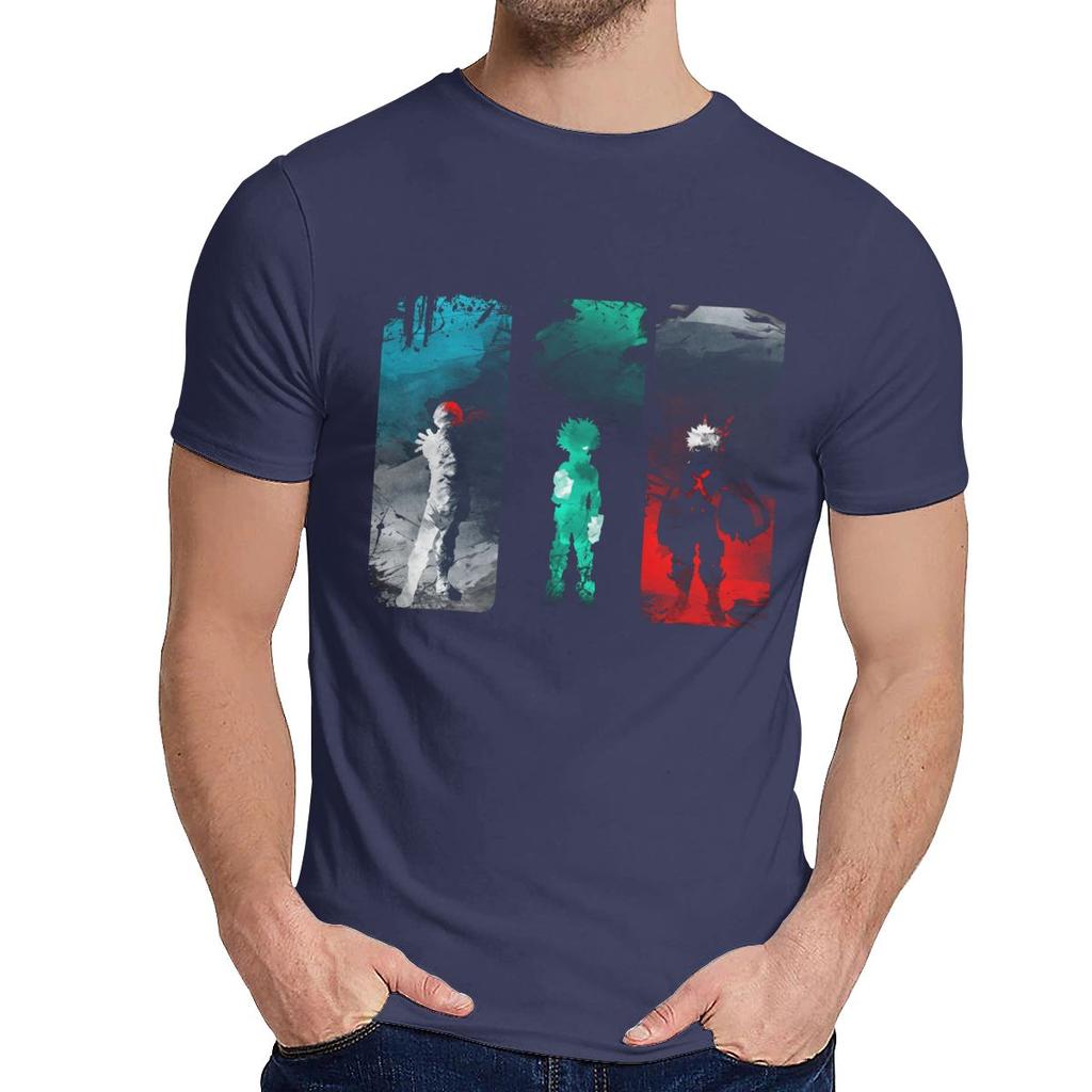 Male Hero Power My Hero Academia T Shirt Natural Cotton Anime Round Neck Hip Hop Tee