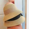 Hepburn Style Sweet Vintage Bow Straw Hat, Simple Beach Outing, Sun-protective Fisherman's Bowl Hat for Summer