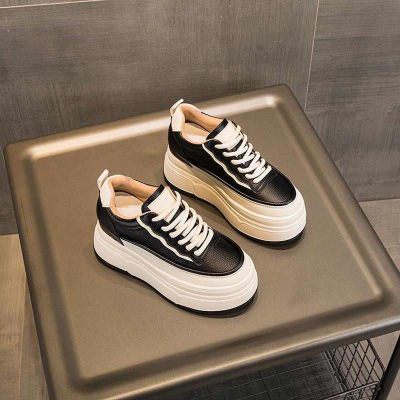 Spring, Autumn and Winter Women's Shoes New Slope Heel Muffin Thick Sole Inner Height Increase Casual Shoes Small White Shoes Short Boots Velvet