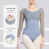 Women's Long Sleeve Square Neck Dancewear Ballet Latin Gymnastics Outfit