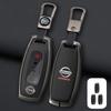 New Zinc Alloy +Leather Car Key Case Cover Shell Fob For Nissan Versa Maxima Rogue Armada Sentra Qashqai X-Trail 2/3/4/5Buttons