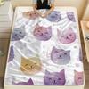 Cat Heads  Print Flannel Blanket, High Quality Comfortable for All Seasons, Home Decor, Warmth and Comfort