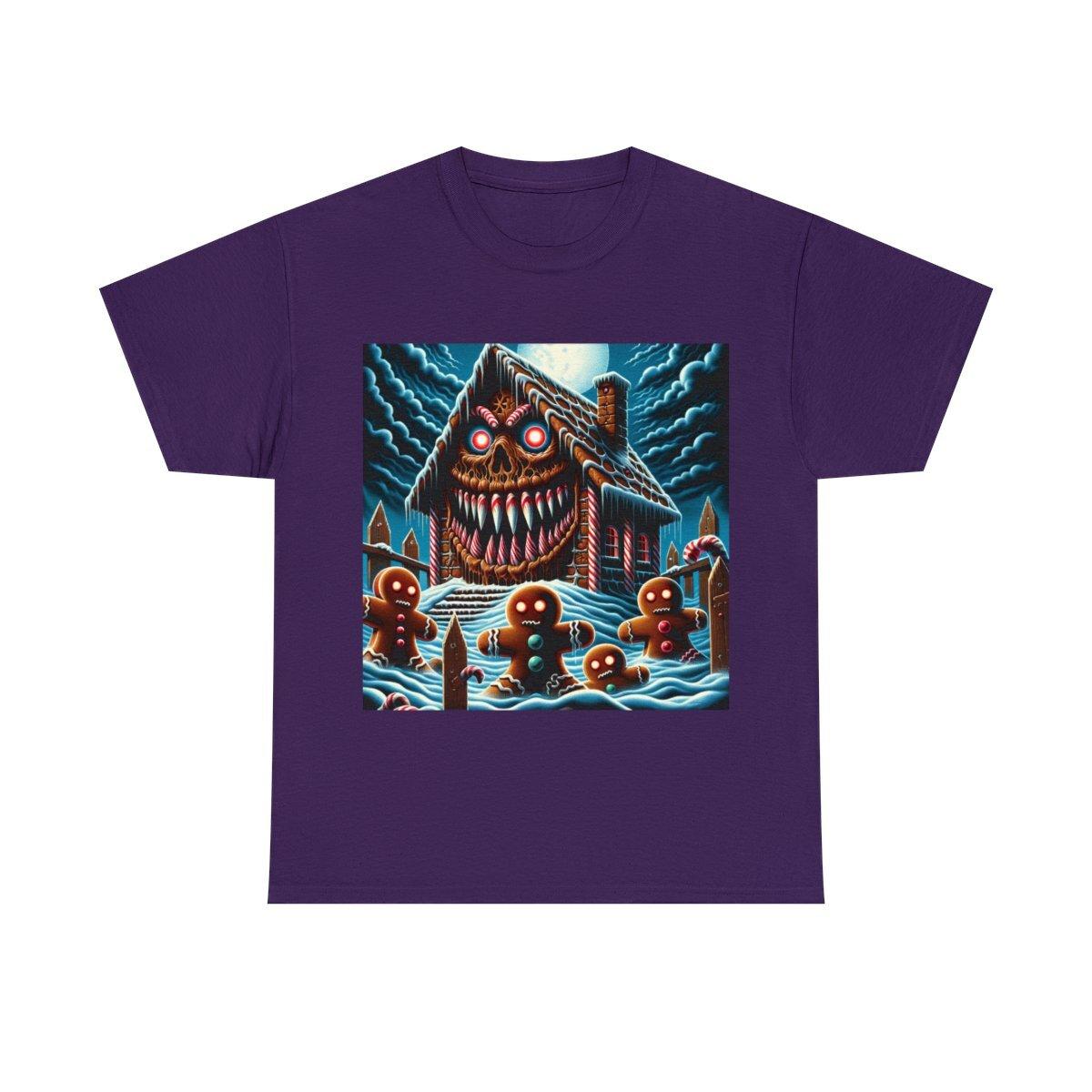 Unisex Adult T Shirt Scary Horror Christmas Holiday Party Ginger Bread House Tee S разноцветный