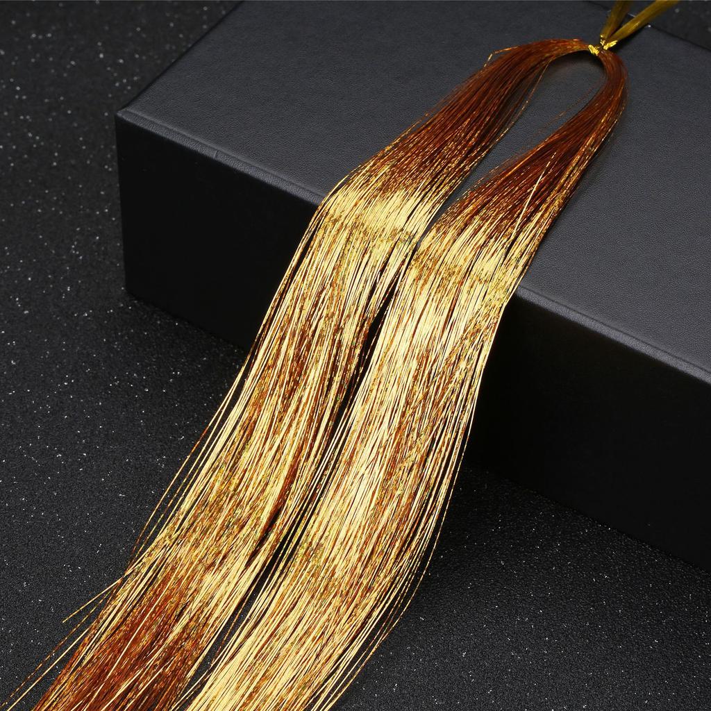 48inch Shiny Sparkle Hair Tinsel Kit Rainbow Women Colorful Glitter Bling Hair Extension Twinkle Hair Dazzles Accessories for