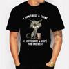 Je ne me lève pas et ne brille pas T-shirts graphiques T-shirt chat drôle Hauts pour hommes noirs Vêtements Mode T-shirts Harajuku T-shirt de marque pour femmes et hommes
