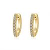 925 Sterling Silver Gold Plated Paved Round Cut D Color VVS1 Moissanite Hoop Earrings Minimalist Fine Jewelry for Women Gift