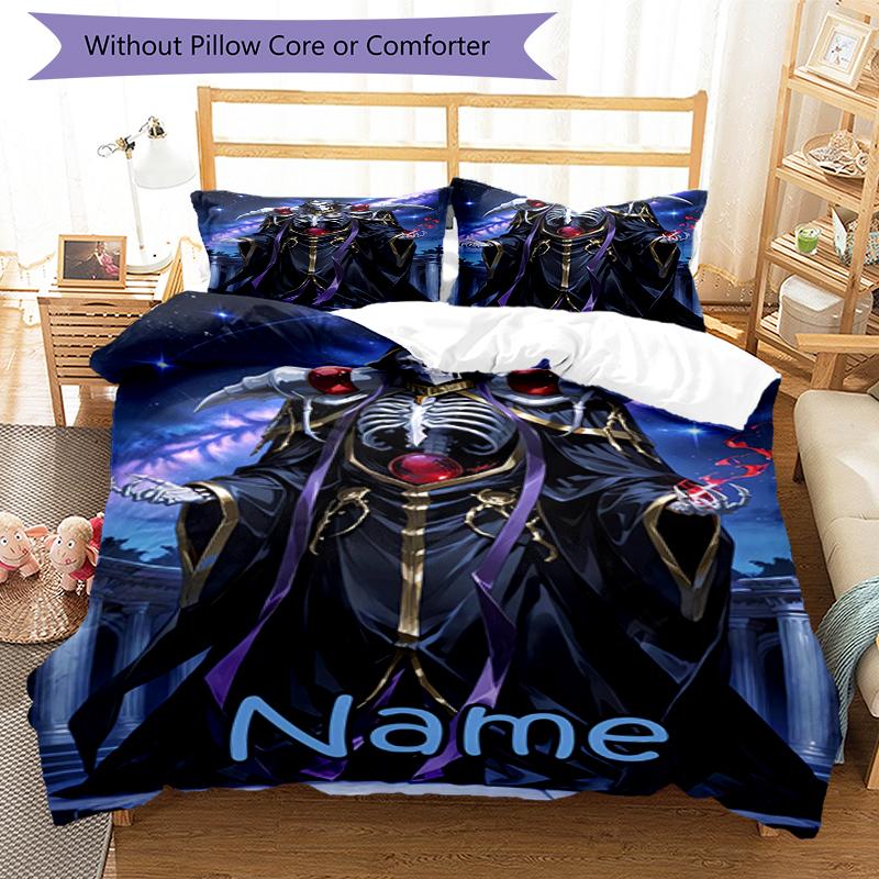 Set Biancheria da Letto Overlord Personalizzato con Nome 3 Pezzi Copripiumino Chiusura Include 1 Copripiumino e 2 Federe, Morbido e Confortevole per Tutte le Stagioni.