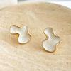 Chic Abstract Cloud White Stud Earrings for Women Trendy Casual Accessory