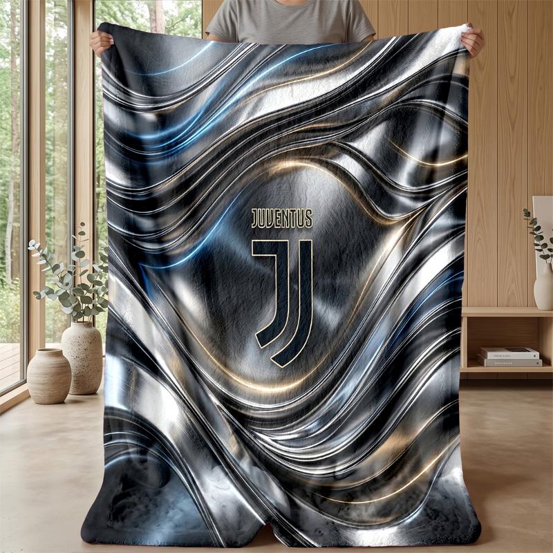 Juventus FC Themen-Decke Weiche Flanell-Decke Plüsch-Überwurf Gemütliche Sofa-Bett-Decke für Wohnkultur