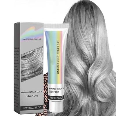 Colorazione per capelli 2-in-1 Argento con Estratto di Essenza, Colore – tonalità metallica grigio-argento per capelli lucidi, 100g, 1 pz