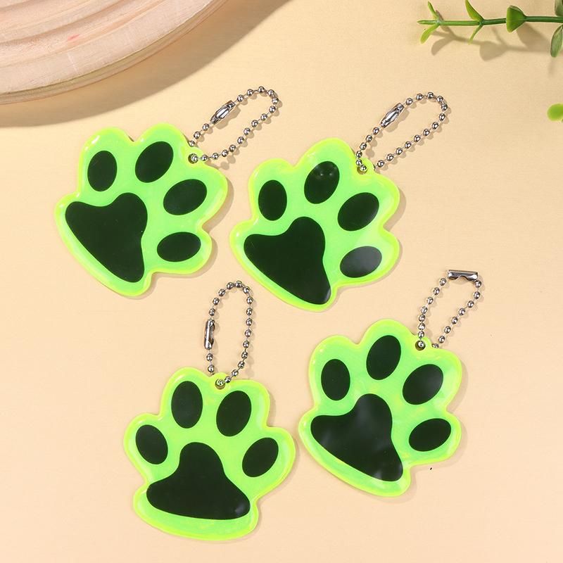10 szt. Uroczy odblaskowy brelok z łapką Bezpieczeństwo w nocy na zewnątrz Dzieci Zwierzę domowe Dwustronny odblaskowy Dodatki do plecaka Zawieszka