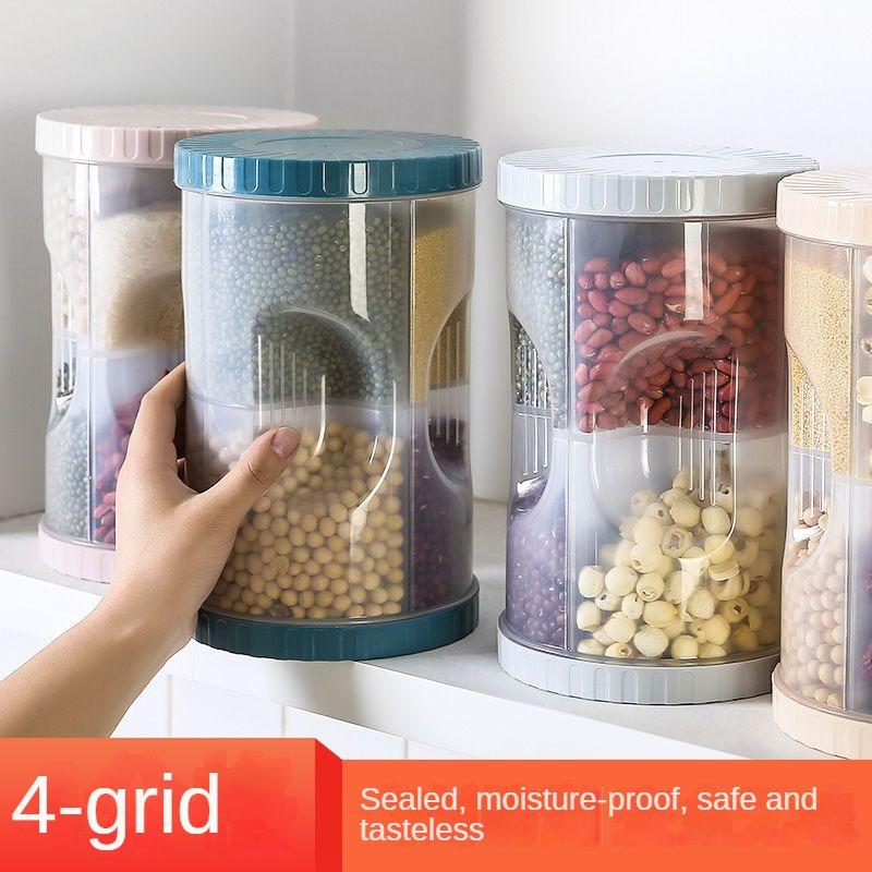 Aufbewahrungsbox für Lebensmittel, unterteilt in Vorratsdose für gemischte Körner, Bohnen-Aufbewahrungsbox, Küchen-Aufbewahrungsdose, feuchtigkeitsbeständige Versiegelungsdose für Körner
