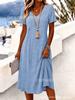 New digital printing, short-sleeved V-neck slim skirt dress creative shading skirt no