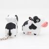 Bag Pendant Decorative Lifelike Lovely Dairy Cow LED Key Ring for Kids