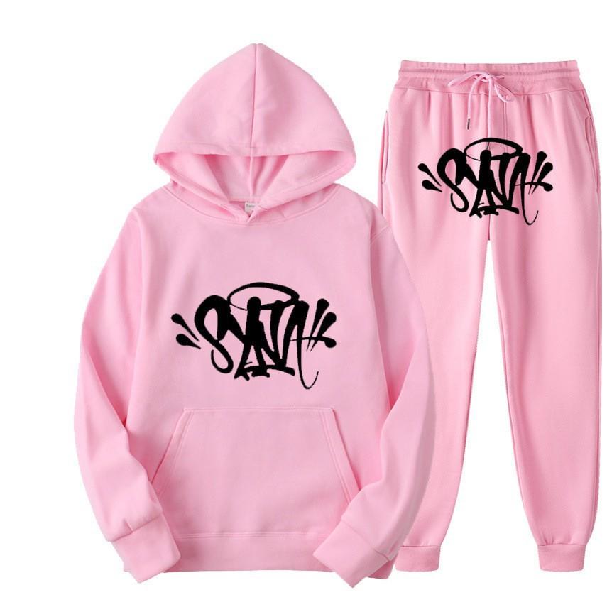 SynaWord High Street Fashion Trendy Brand Suit Men's Ins Trend Hip Hop Hoodie Syna Print Sweater Suit