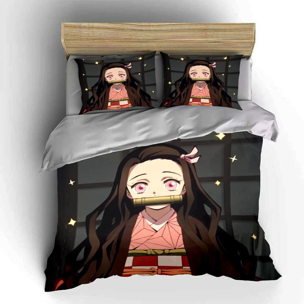 Anime Girl Design Bedding Set Bedding set (1 duvet cover, 2 pillowcases, duvet not included)