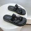 Zehensandalen mit gekreuzten Riemen Damen Sommer neu lässig vielseitig Oberbekleidung Retro weiche Sohle bequem Strandhausschuhe