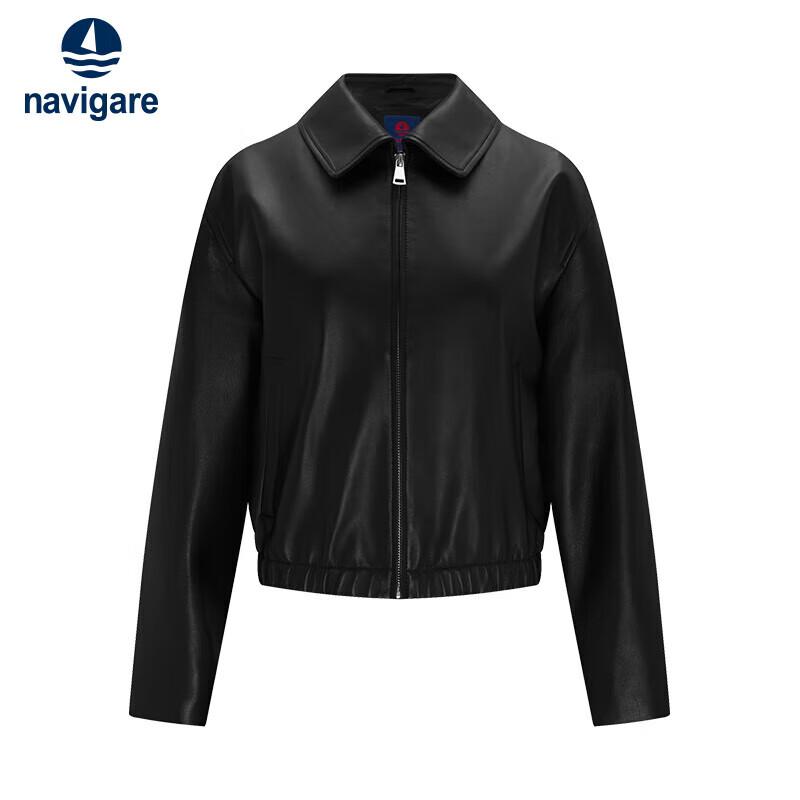 

Navigare Women s Lambskin Lapel Biker Jacket XL