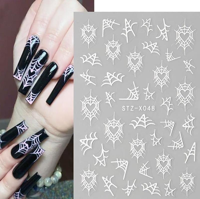 

Наклейки для дизайна ногтей в виде паука, 3D самоклеящиеся наклейки для дизайна ногтей в виде паутины и паука, акриловые украшения для ногтей для женщин, праздничный шарм для ногтей
