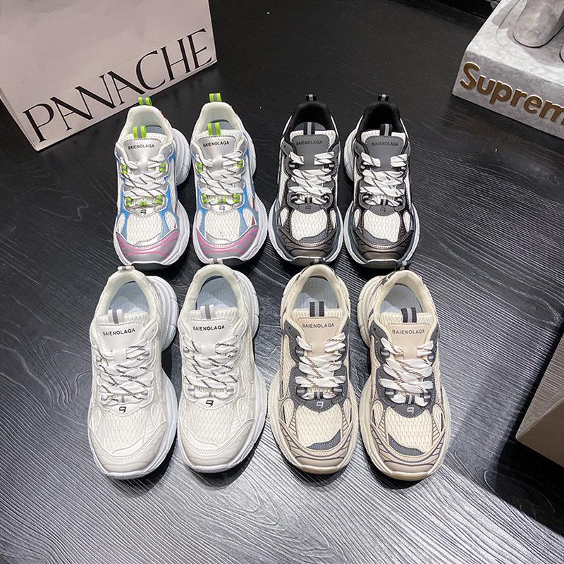 

2023 летняя новая дышащая обувь для папы, женская повседневная студенческая обувь Ins, женская спортивная обувь на толстой подошве для бега