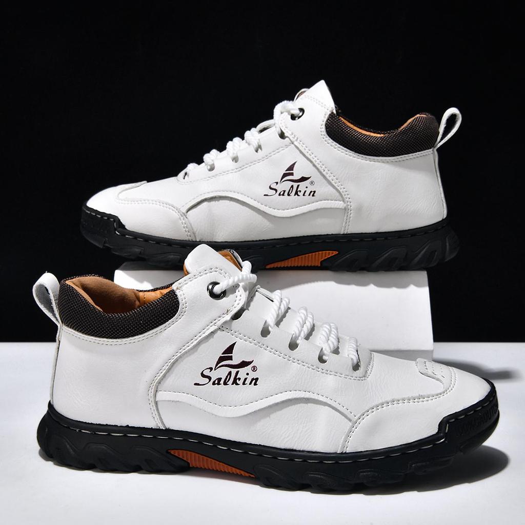 Hand-stitching Leather Men Boots Split Leather Shoes Men Ankle Boots For Men Casual Shoes Large Size Tooling Shoes