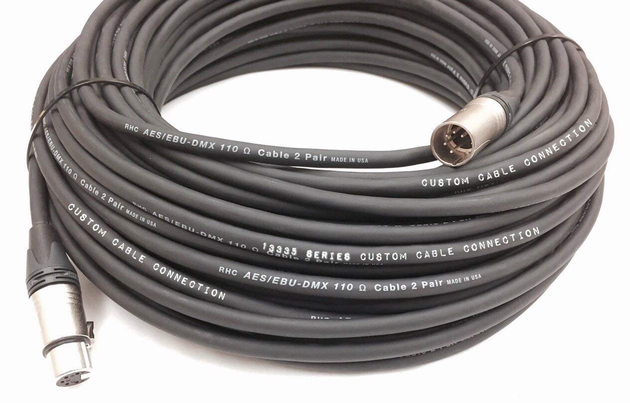 

Custom Cable Connection 125 5 Pin XLR 24AWG (Gauge) DMX512 Data Cable Male to Female Stage Lighting LED Uplight DJ Light for DMX512 Controller