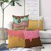 4pcs Modern Style Cartoon Ice Cream Pillowcase - Melting Ice Cream Pattern Design, 100% Polyester, Machine Washable, Zipper Closure, Multiple Sizes, S