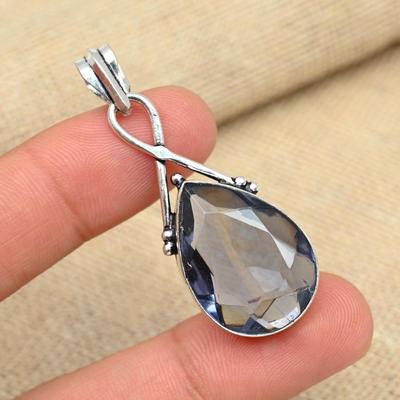 Pedra preciosa tanzanita 925 prata esterlina joias artesanais pingentes femininos