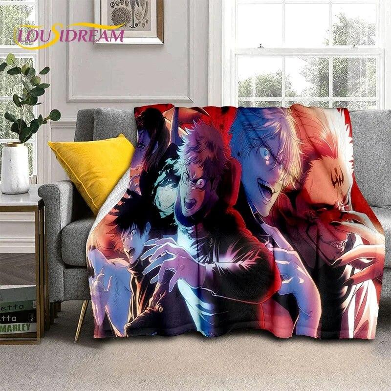 Anime Jujutsu Kaisen Itadori Yuji 3D Blanket,Soft Throw Blanket for Home Bedroom Bed Sofa Picnic Travel Office Cover Blanket Kid