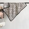 French retro floral small silk scarf women's professional decorative scarf cotton and linen small square scarf dual-purpose shawl outer scarf