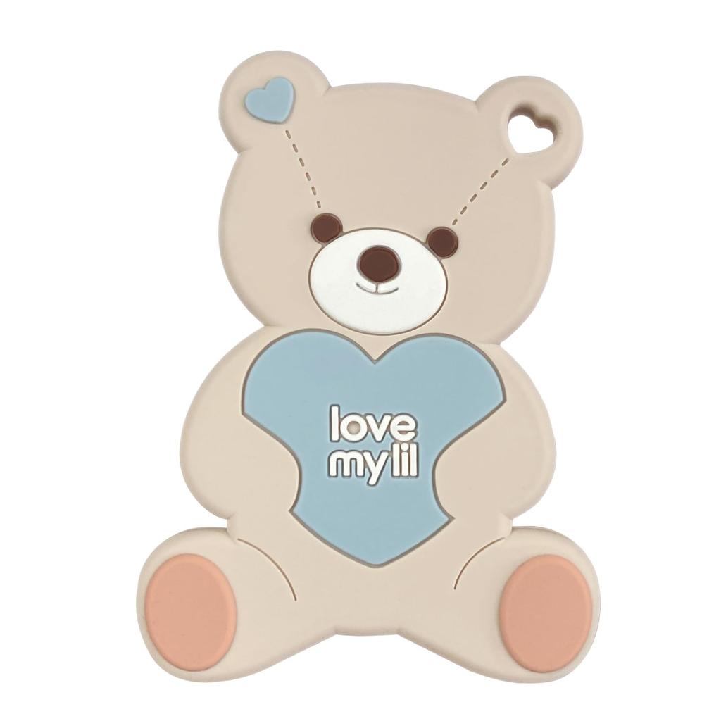 Love My Lil Teething 3 Months and Silicone Teething Soothes Itchy Baby Toy, Up, Toy, Chewable, Gums, BPA-Free, Gift, LT-BE-BL (Bear Blue)
