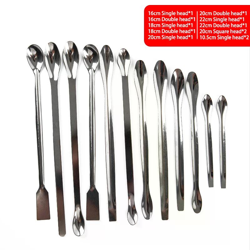 Hot Sale 12PCS Stainless Steel Lab Spoon Spatula/Laboratory Sampling Spoon Mixing Micro Spatula Scoop