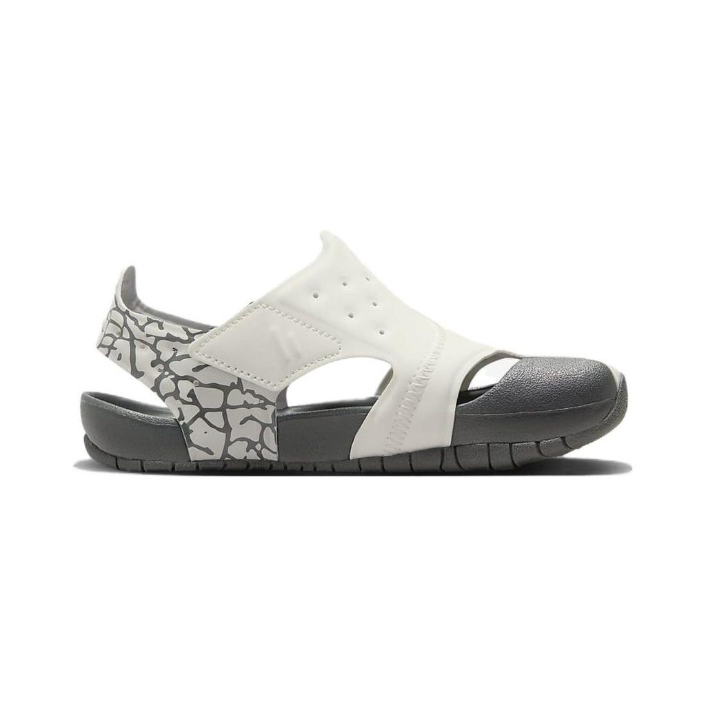 Jordan Flare Slip Resistant Anti Kick Children's Sandals White Gray Children Aged 3 7 Years Old CI7849-100