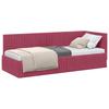 L Shaped Bed Frame with Headboard Burgundy 80 Cm X 200 Cm Velvet
