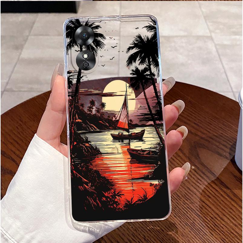 For Oppo A17 CPH2477 Back Cover Oppo A17K CPH2471 Case Clear Luxury Cute Cartoon Love Rabbit Funny Soft TPU Silicone Phone Case